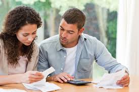 Couple checking their new credit history