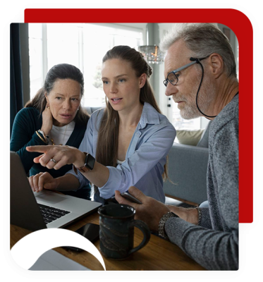 husband and wife review completed credit file after posting of tradeliens